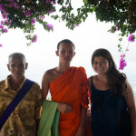 Lauren with a young monk and his friend who wanted to also be in the picture...totally ruined the picture because now it looks less authentic than just a tourist and a monk.