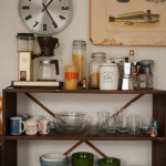 A shelf in Mark's kitchen. The style and simplicity made me feel at ease. Except for the lobster...