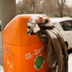 I'm surprised more trash cans weren't stuffed full of coats--it is so hot in Berlin during winter.