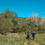 My two exploring buddies making their way to find a good spot to set some tents!!