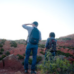 Keeping a lookout for the Native Americans that were trying to scalp us.