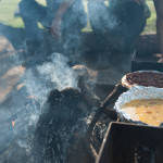 Beans and eggs, campfire style. Next time we go we will bring more types of food...