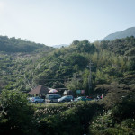 Near Shimen, about to go "hiking" which consisted of walking up a lot of stairs that mysteriously created several paths through the mountain.