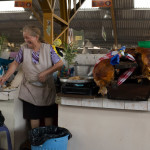 A happy grandma offered us some of her extremely large dead pig. Other grandmas were there selling dead pigs but this one looked the most welcoming (and clean).